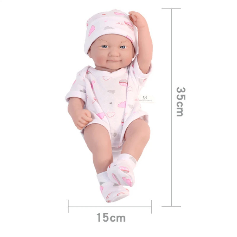 35CM 14inch Baby Dolls Cute Soft Silicone Baby Reborn Baby Doll Toys For Children Girls Gifts Lifelike Full Body Girl Dolls 240913