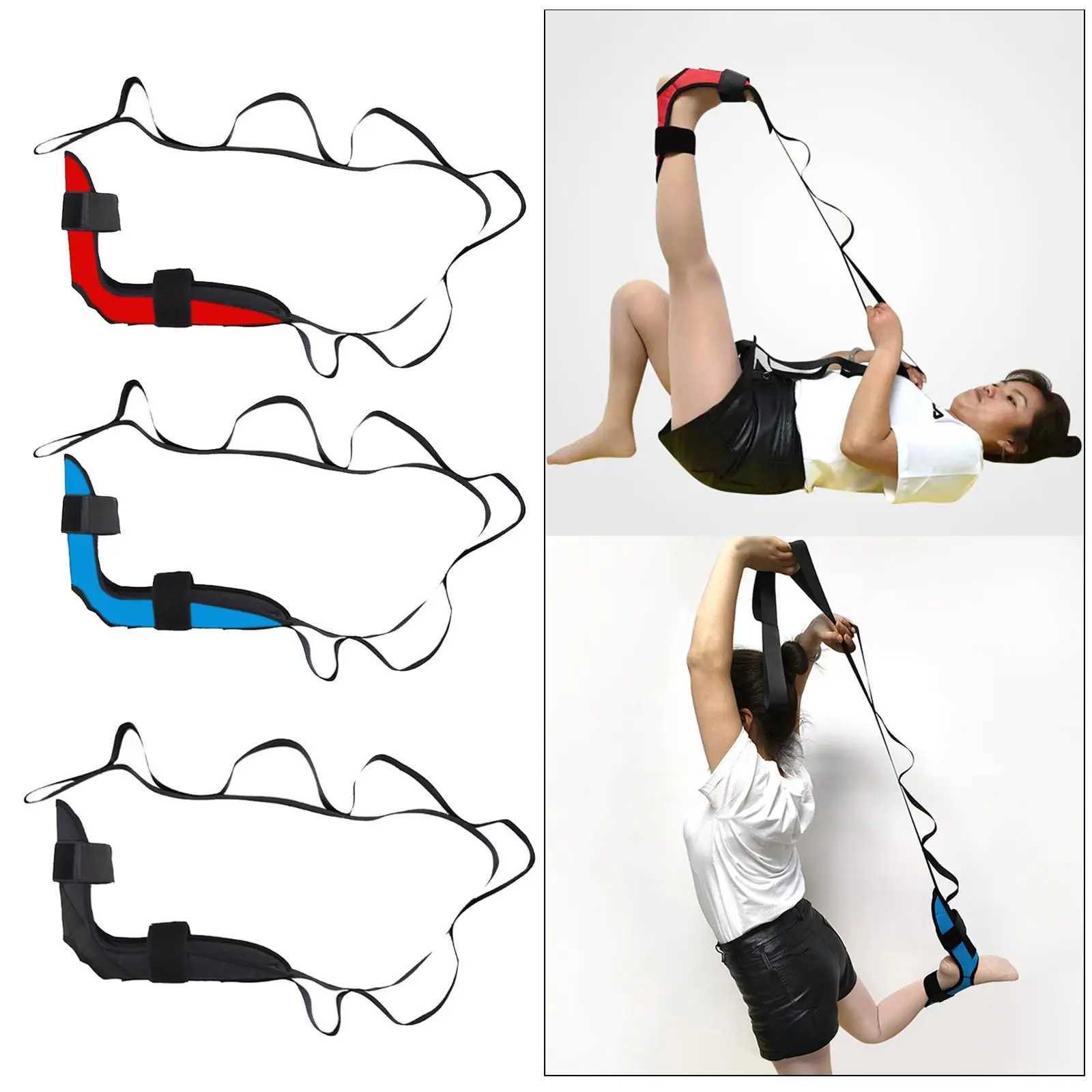 155cm Yoga Stretching Belt Foot Stretcher Calf Tendonitis Ankle Strap Band Yoga Calf Leg Foot Flex Stretcher Y240918