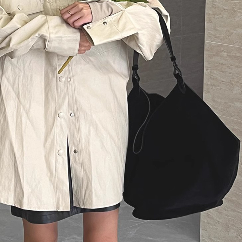 Large Bucket Handbags - Cowhide Suede Commuting Tote, Niche Single Shoulder Bag With Spacious Interior