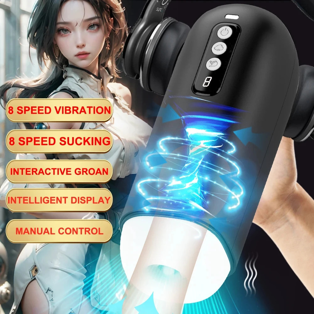 2024 Automatic Male Sucking Masturbator 8 Sucking 8 Vibration Modes Real Pussy Sex toy Sex Sexy Blowjob Pocket Penis Trainer 240914