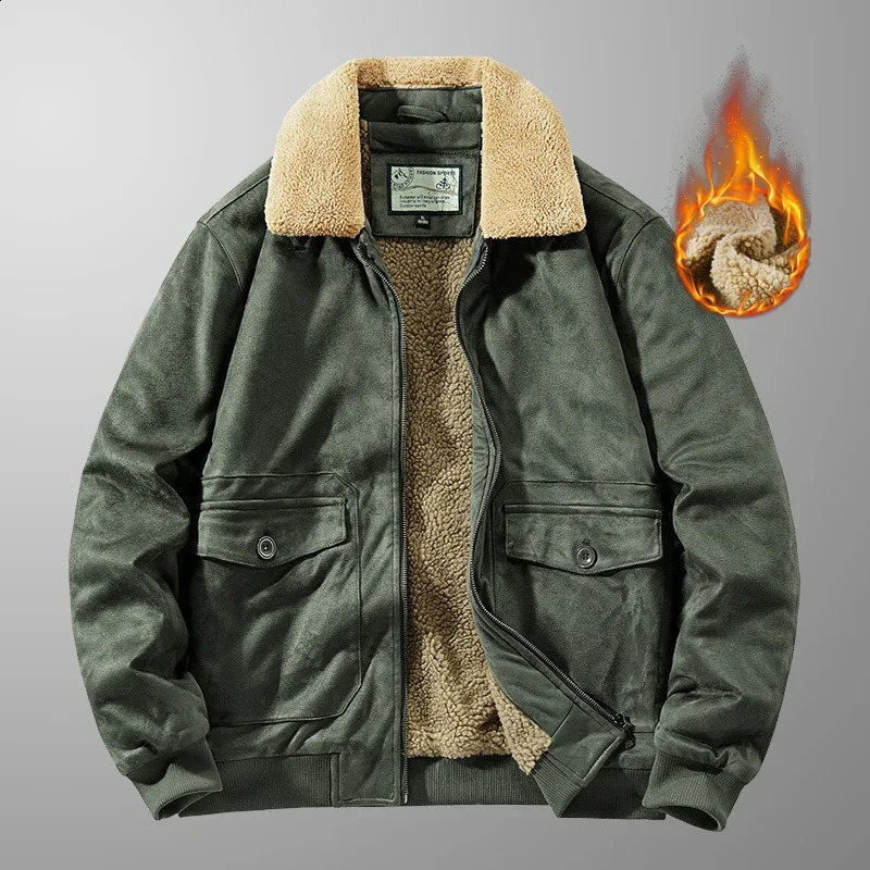 Winter thick and warm mens jacket solid color fully matched windproof highquality lapel clothing fashionable casual 240913