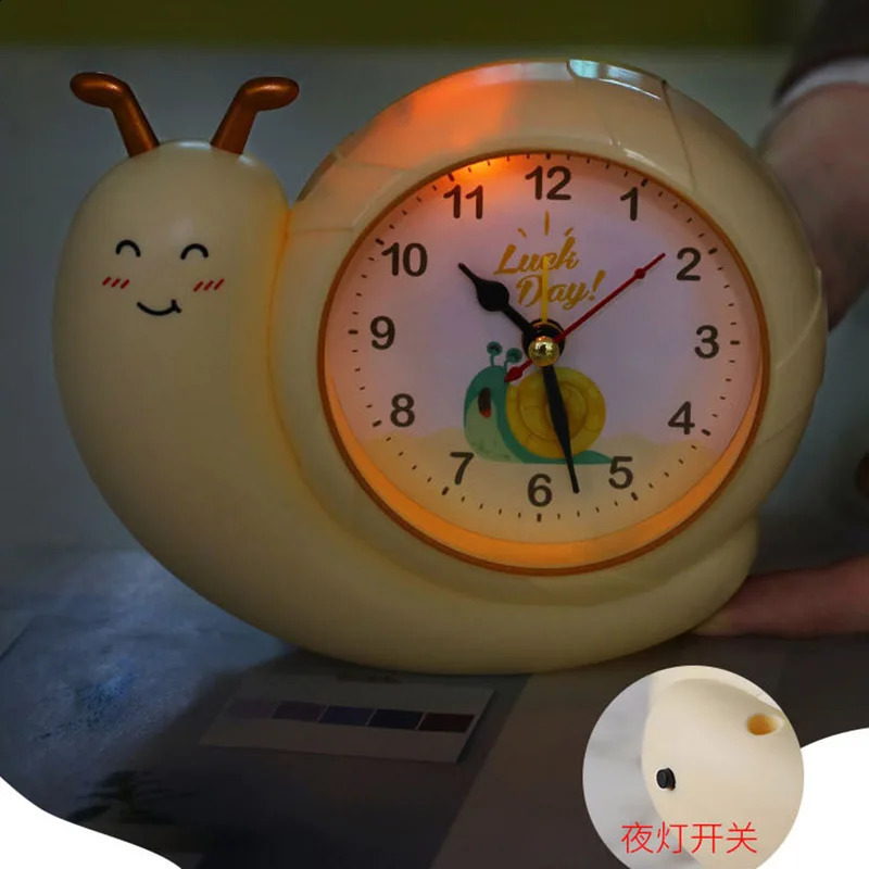 Cute childrens alarm clock cartoon snail small bedroom home wall decoration hanging table clock 240918