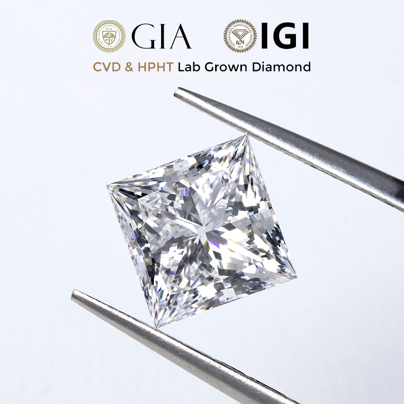 HPHT CVD Lab Diamond Princess Cut 1ct 2ct 3ct 5ct loose Diamonds VVS Custom Sieraden IGI GIA certificaat Lab Grown Diamonds
