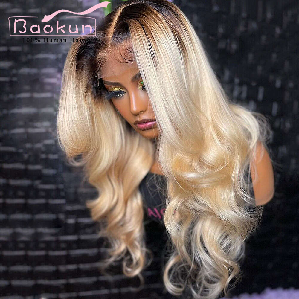 13X6 Ombre Blonde Frontal 613 Body Wave Wig 13X4 Brazilian Lace Front Human Hair Wigs For Women