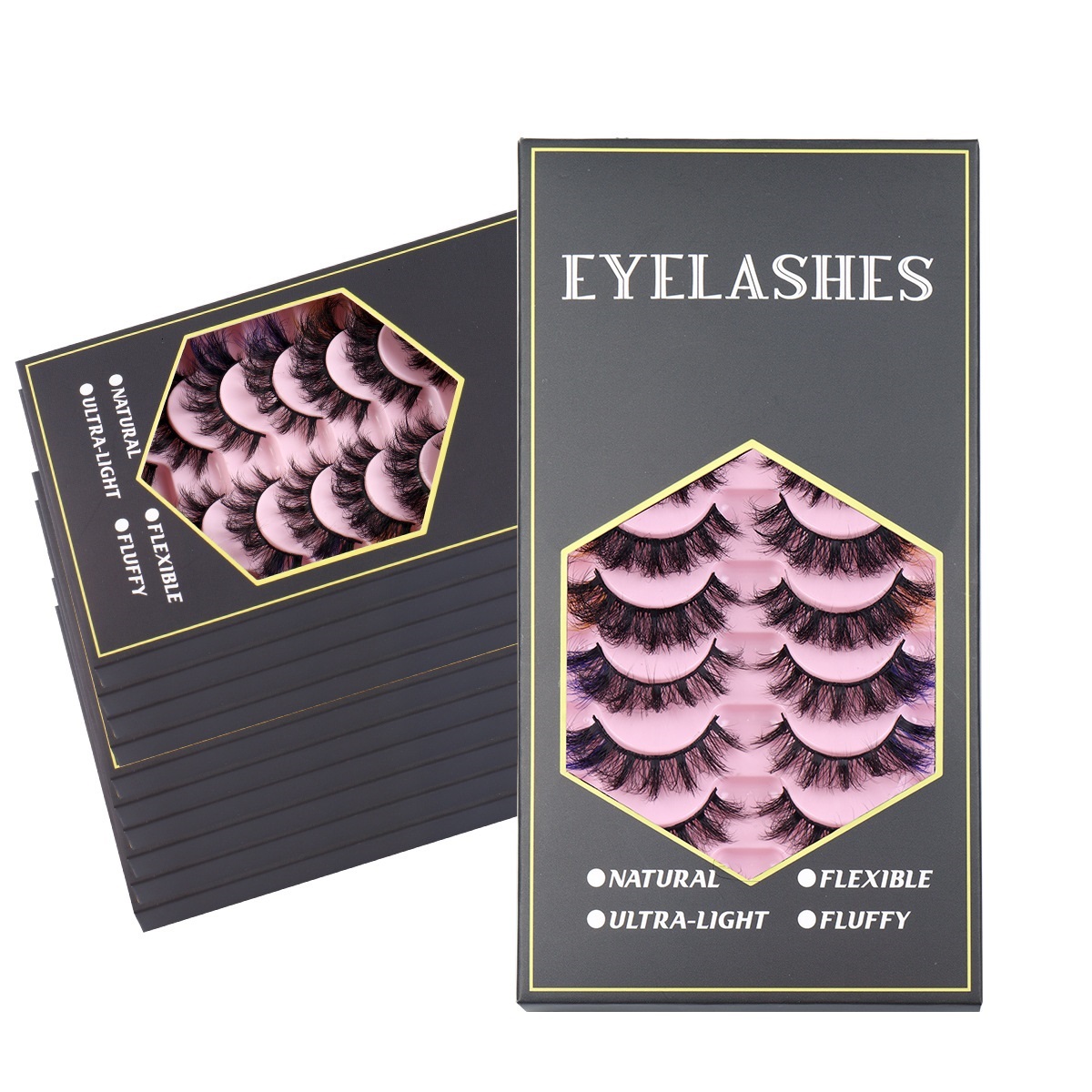 Colored Mink Eyelash Extensions - Natural Thick Fluffy 3D Full Strip Lashes Soft & Reusable lti-Layer X250925