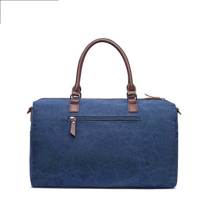 Korean version portable canvas bag, solid color casual luggage bag, suitable men women, travel bag, single shoulder crossbody bag 240915