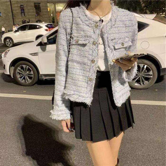 French small perfume jacket in spring and autumn 2024 new style temperament tassel chic short sleeved top for women