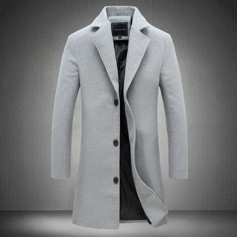 2024 new Korean fashion simple and elegant slim fit long windbreaker wool windproof and cold driving coat home goods wool solid LX241010