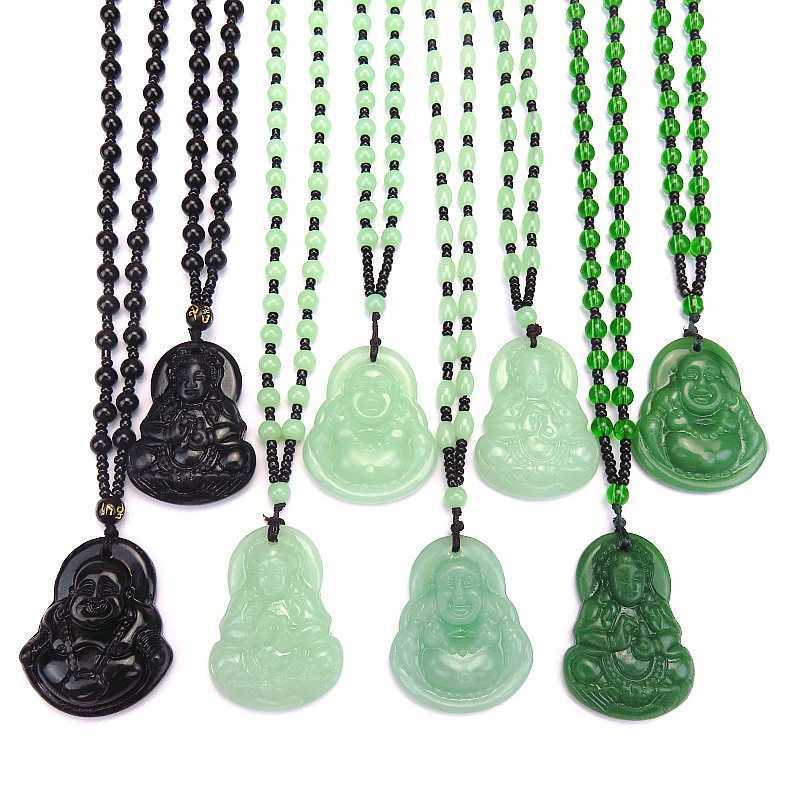 Classic Natural Chinese Buddha Pendant Jade Necklace Fashion Charm Jewelry Carving Lucky Talisman Gift W240918