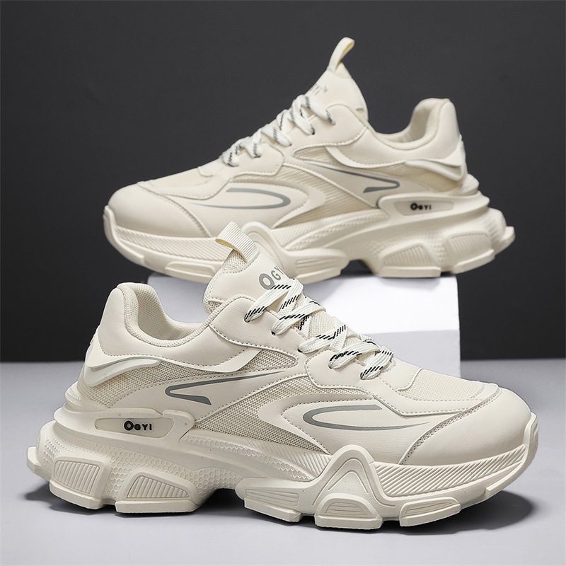 Men Sports Mesh Breathable Trendy Thick Sole Clunky Shoes Fashion Athleisure Sneakers Free Shiping