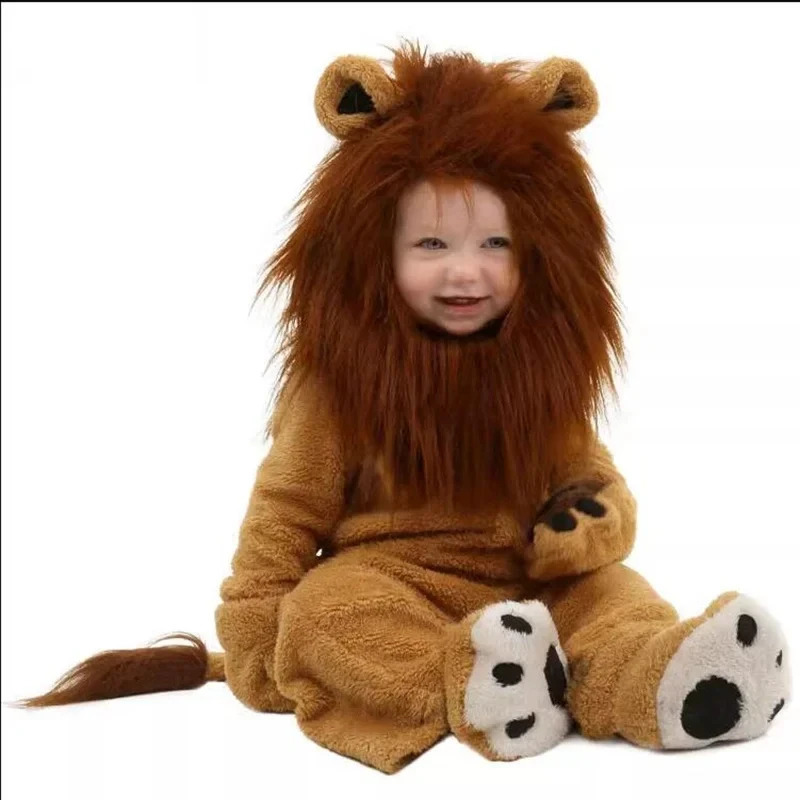Deluxe Wizard of OZ Lion King Cosplay Costume Anime Aldult Child Animal Lion Baby Kids Movie Role Jumpsuits Halloween Costumes 240906