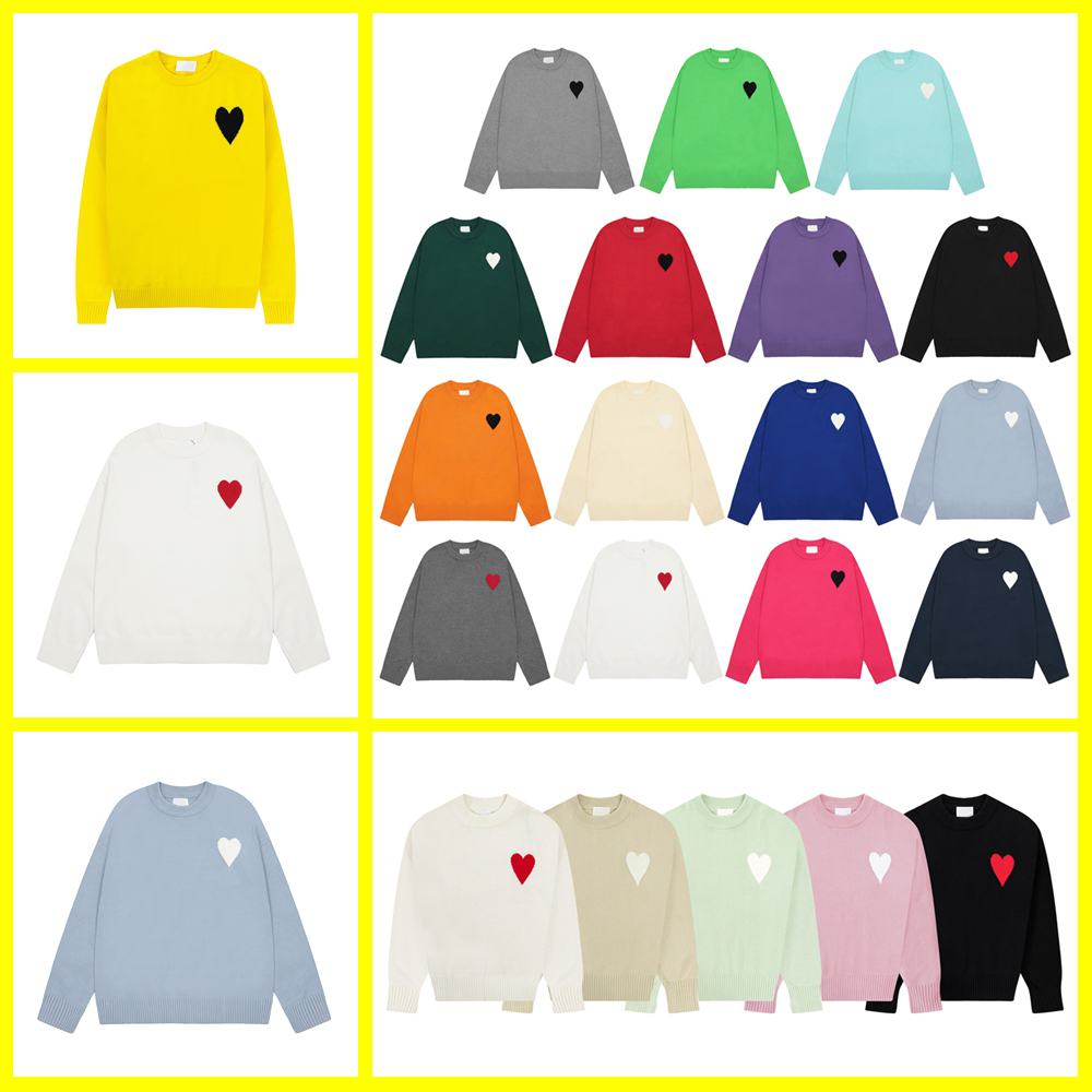 New Designer Sweater Fashion Mens Womens Autumn/Winter Sweater amil Heart Embroidered Jacquard Sweater 2024 Paris Fashion Loose Mens women amii Casual Knitwear