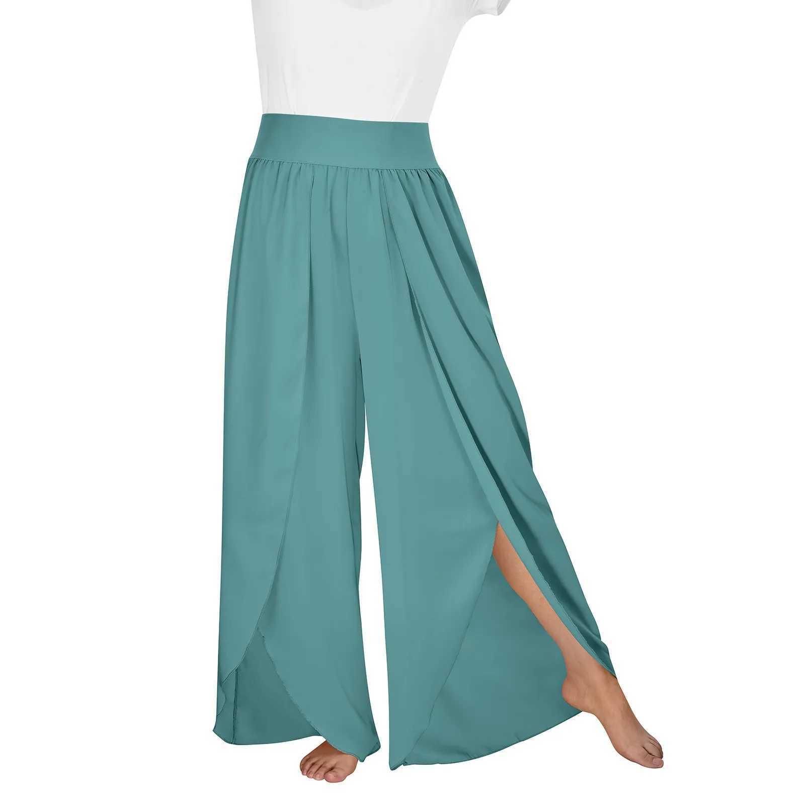 Women Wide Leg Pants High Waisted Yoga Hippie Boho Beach Plus Size Palazzo Pants Womens Comfy loose Legging Trouser M240918