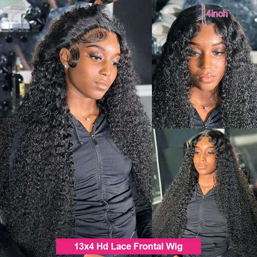 30 Inch Water Curly 13X6 HD Deep Wave Frontal Wig 13X4 Lace Human Hair Wigs For Women On Sale