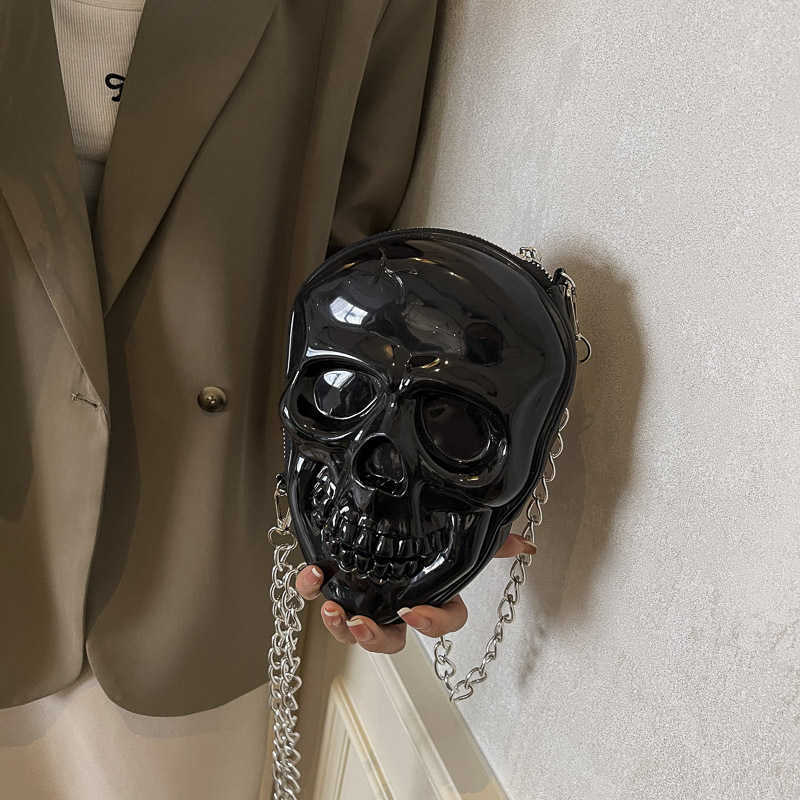 Halloween Personalized Skull Fashion Shoulder Bag for Women 2024 New Women s Versatile Chain Crossbody 240918