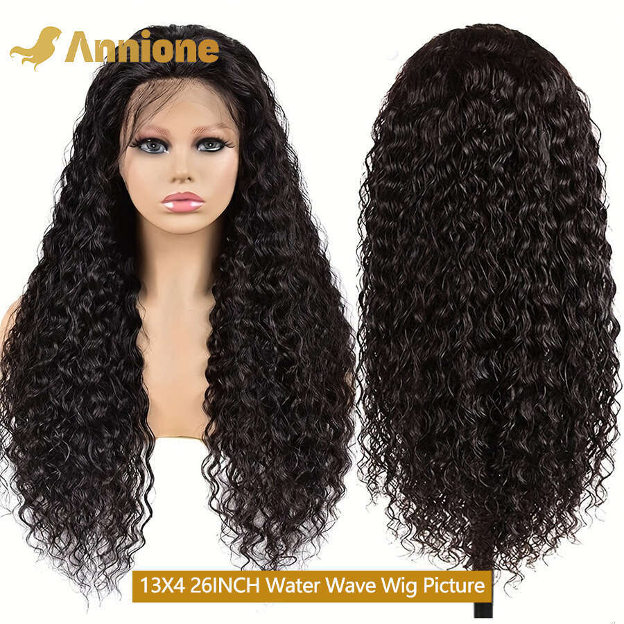 Water Curly 28Inch 13X4 HD Transparent Lace Front Wig Brazilian Natural 100% Human Hair Wigs For Women