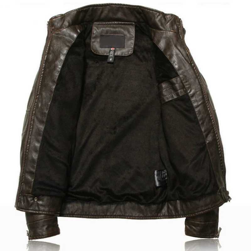 Mens PU leather jacket new motorcycle mens cotton coat autumn and winter wool leather jacket Jaqueta De Couro mens casual jacket W240918
