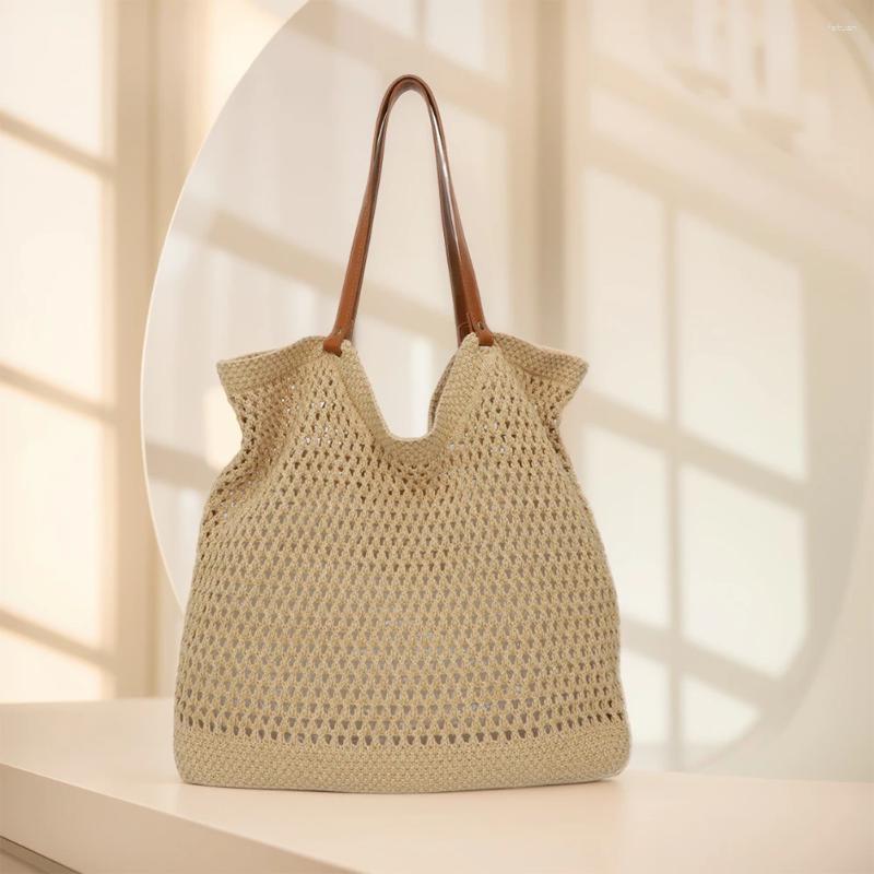 2025 NEW Totes Women Knitted Large Capacity Crochet Shoulder Woven Hobo Solid Color Fashion Handbags Outdoor Travel zhanyishengli