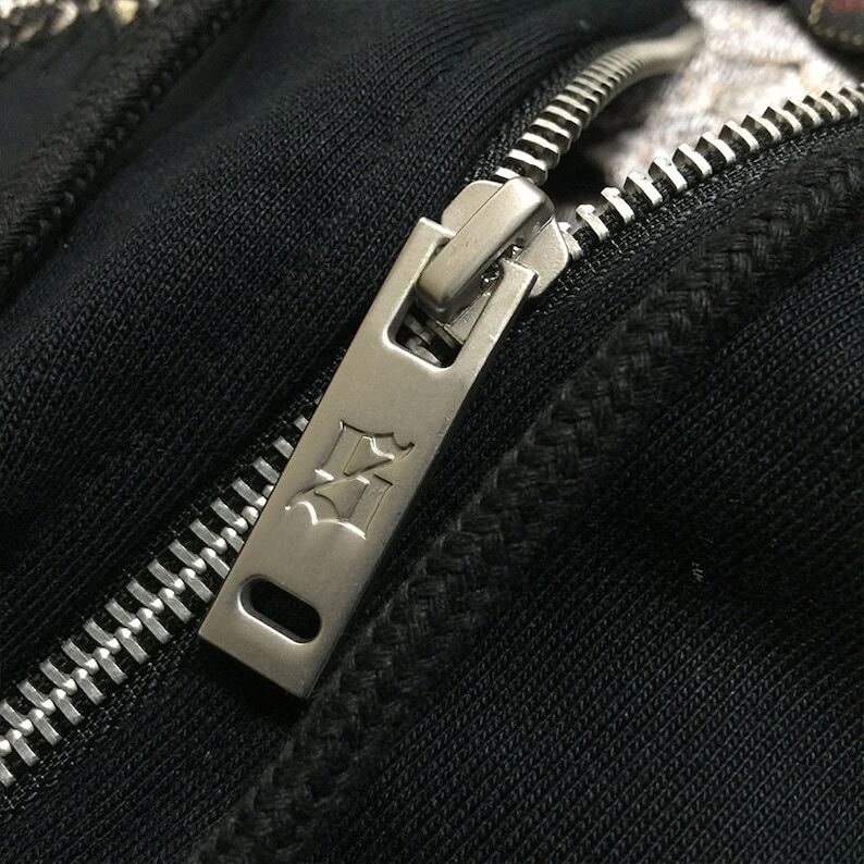 Embroidered Hoodie Crescent Moon Japanese Zip Sakura Cotton Pullover Men's Hip Hop Hoodies Chinese Dragon Sweatshirt