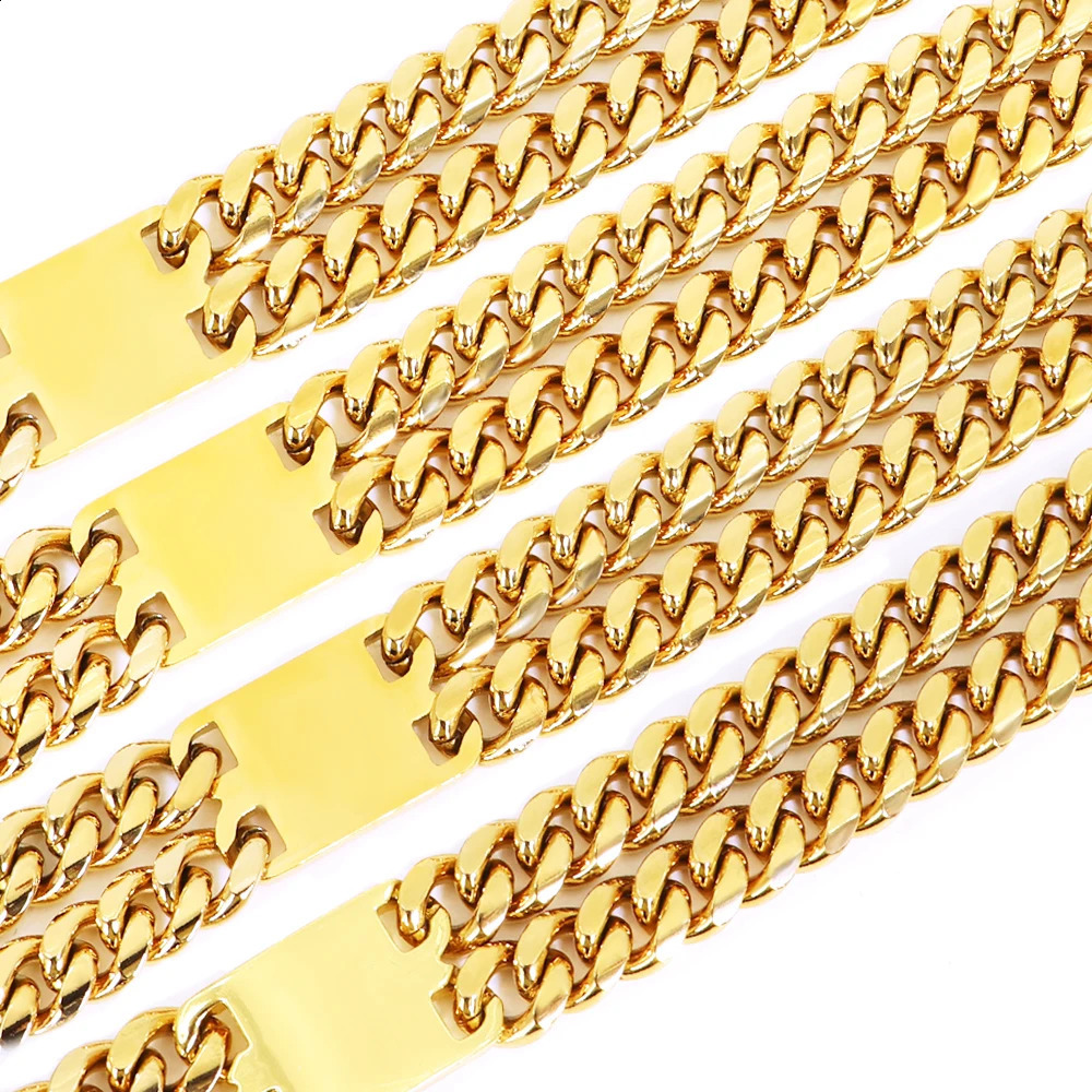 Pet Dog Chain Collar y Metal Material 25cm Wide Stainless Steel Bulldog Accessories 240913