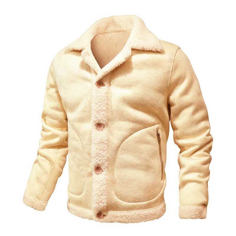 2023 Autumn/Winter Circle Collar Youth Solid Color Fur Mens Casual Set Plush Fur W241213
