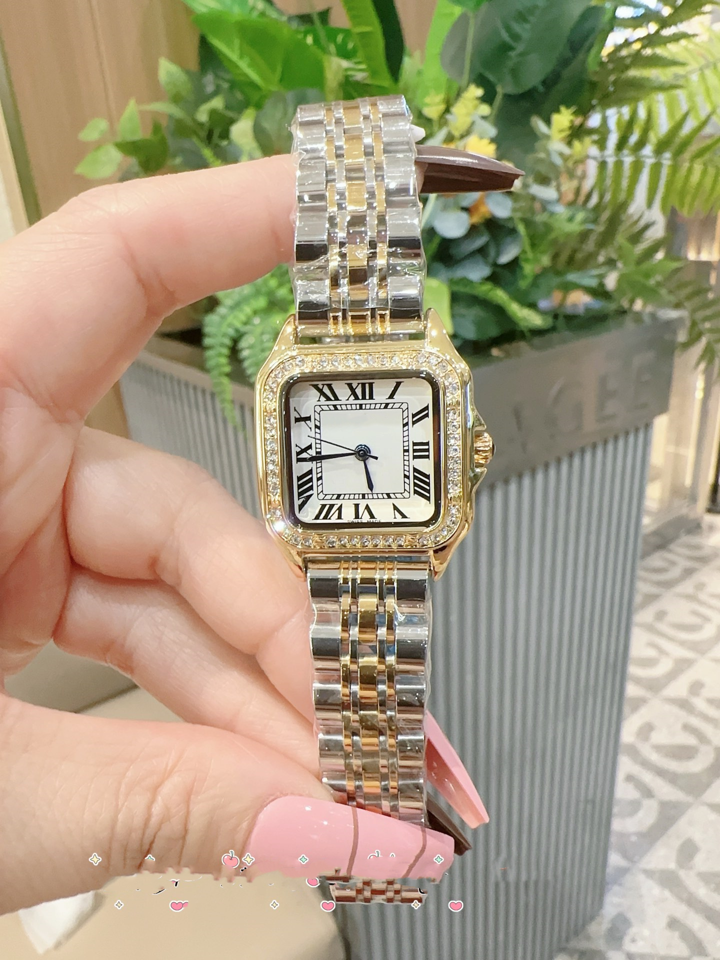Luxury Watch Womens Watch tank Watches Designer Set with diamonds Quartz Movement Stainless Steel Bracelet women Wristwatches #668