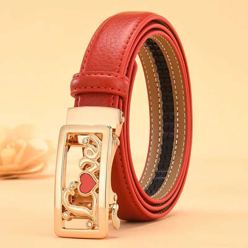 Belts Red heart belt womens automatic buckle belt white black girl fashion Cinturon mens belt J240913