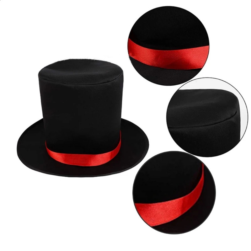 Magician Top Hat Black Performed Carnival Nightclub Bowler Jazz Stage 240906