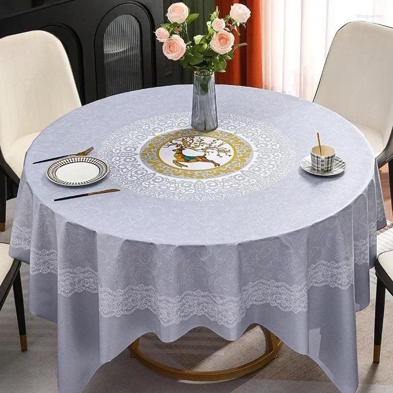 Table Cloth 2024 Round Fashion Simple Indoor Waterproof GREY