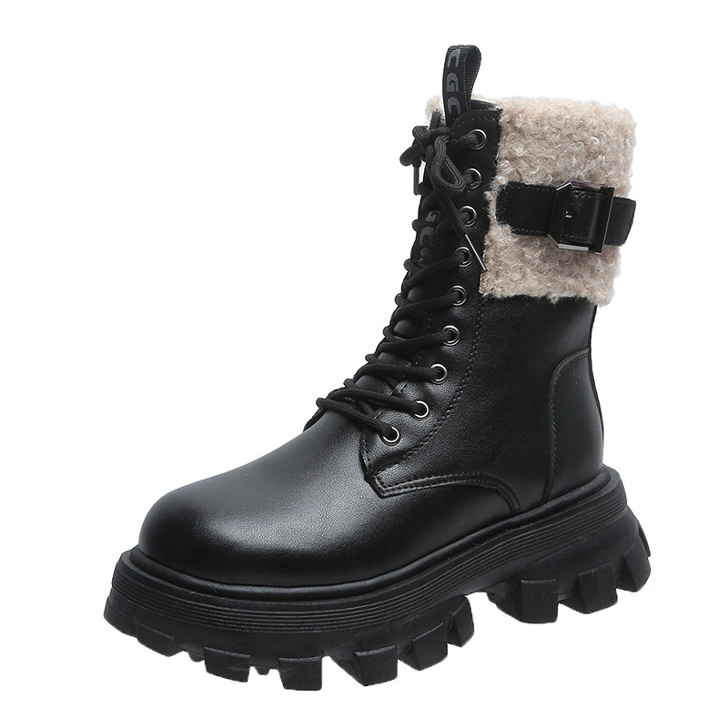 2024 new autumn and winter veet thickened Martin thick soled short boots
