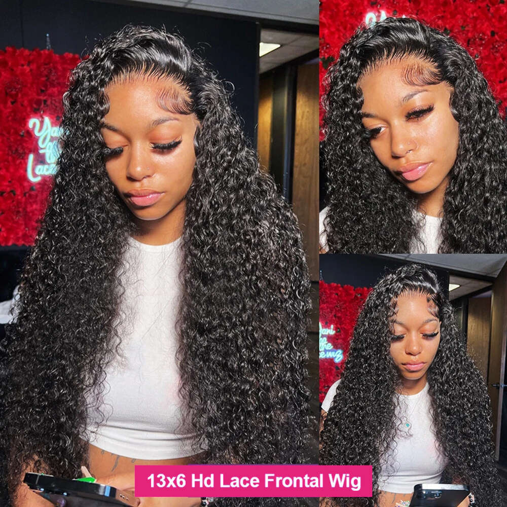 30 Inch Water Curly 13X6 HD Deep Wave Frontal Wig 13X4 Lace Human Hair Wigs For Women On Sale