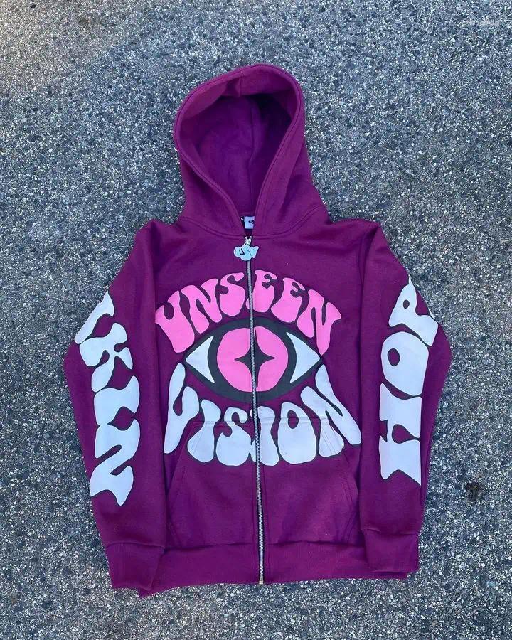 Men's Hoodies Zip Up Hoodie Harajuku Retro Style Streetwear Fashion Versatile Pattern Printing Men Women Clothes Casual Sweatshirt Coat
