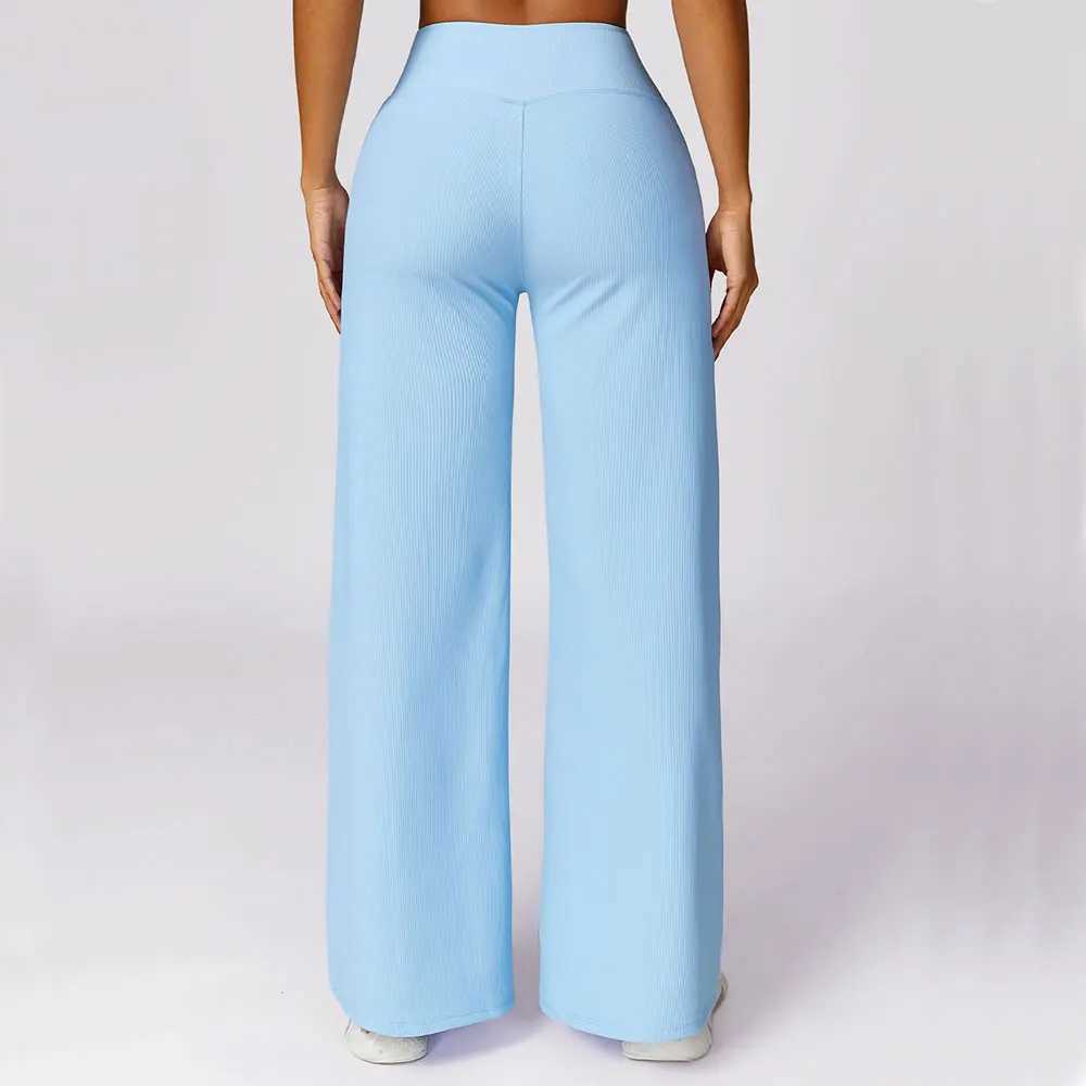 Women Flare Leggings High Waist Wide Leg Yoga Pants Ribbed Fitness Workout Tights Gym Sports Trousers Casual Slimming Clothing M240918