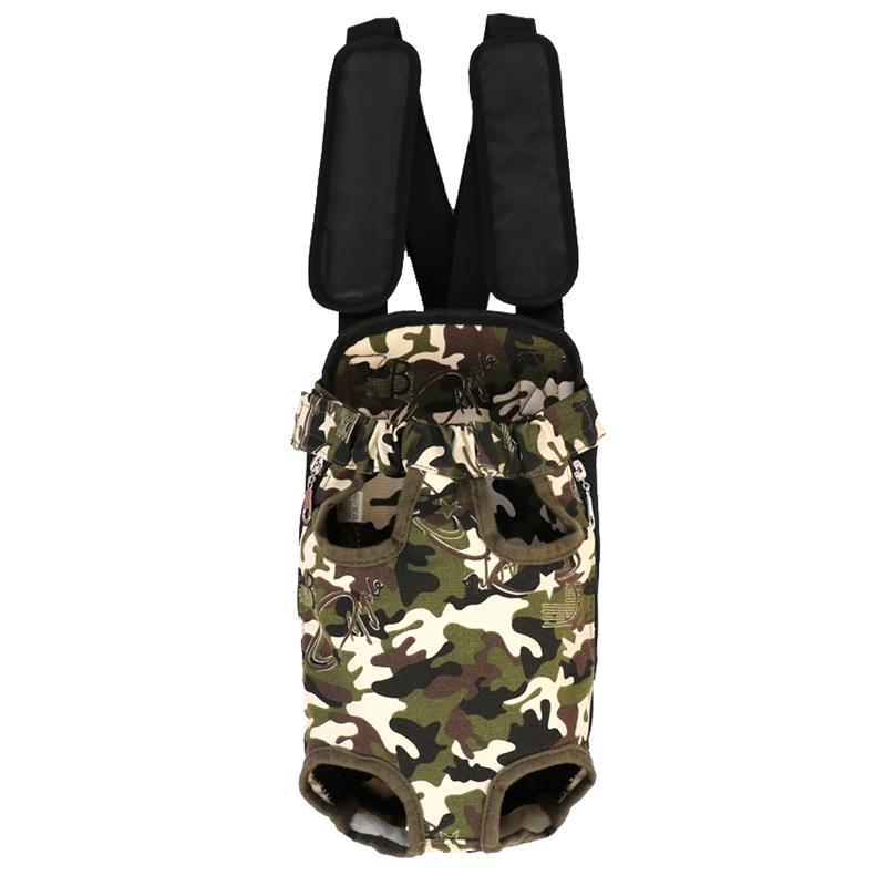 Halloween New pet bag camouflage canvas dog chest bag cat four corner bag teddy bear outdoor pet backpack