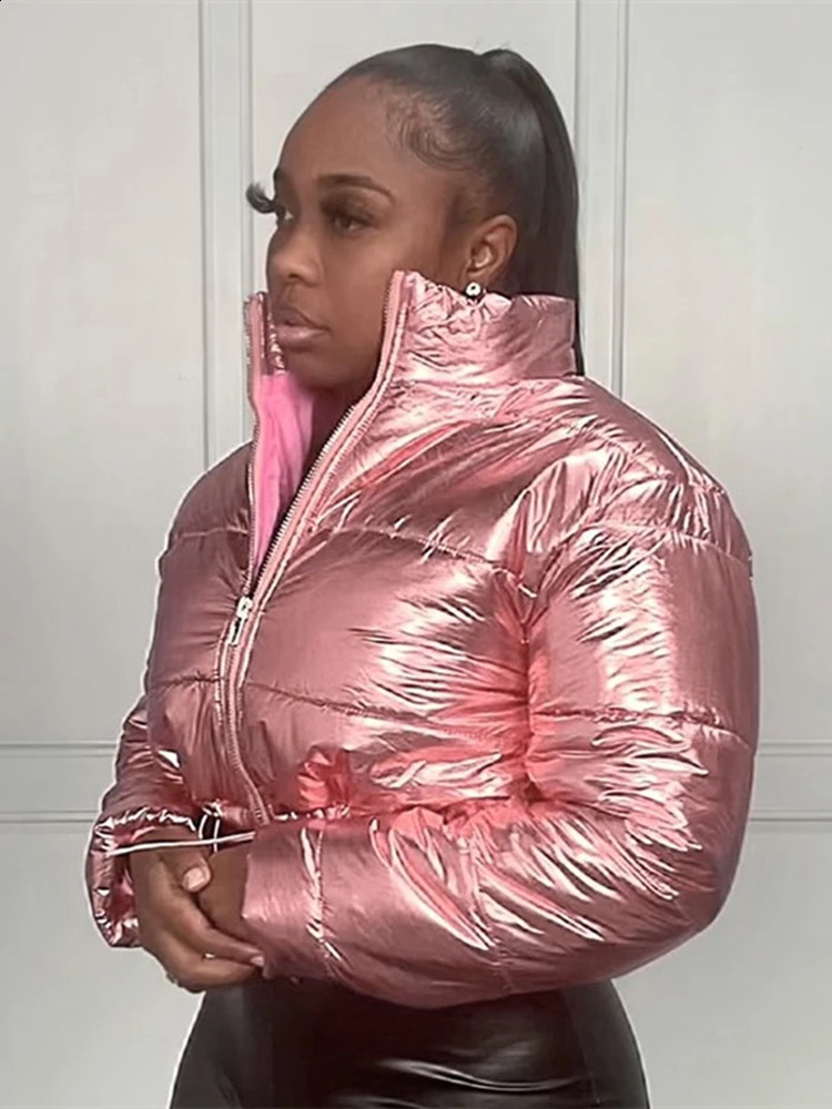 Sisterlinda Winter Warm Y2K Bubble Puffer Women Short Coats Long Sleeve Drawstring Casual Outerwear Zip Jacket Parkas Streetwear 240914