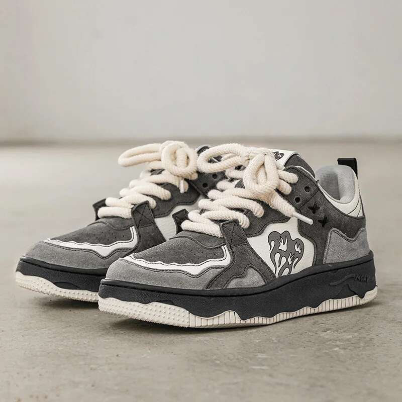 Women Men Retro Hip-hop Punk Goth Volcano Skateboard Shoes Fashion Sneakers Couple Students Outdoor Sports Casual Shoe