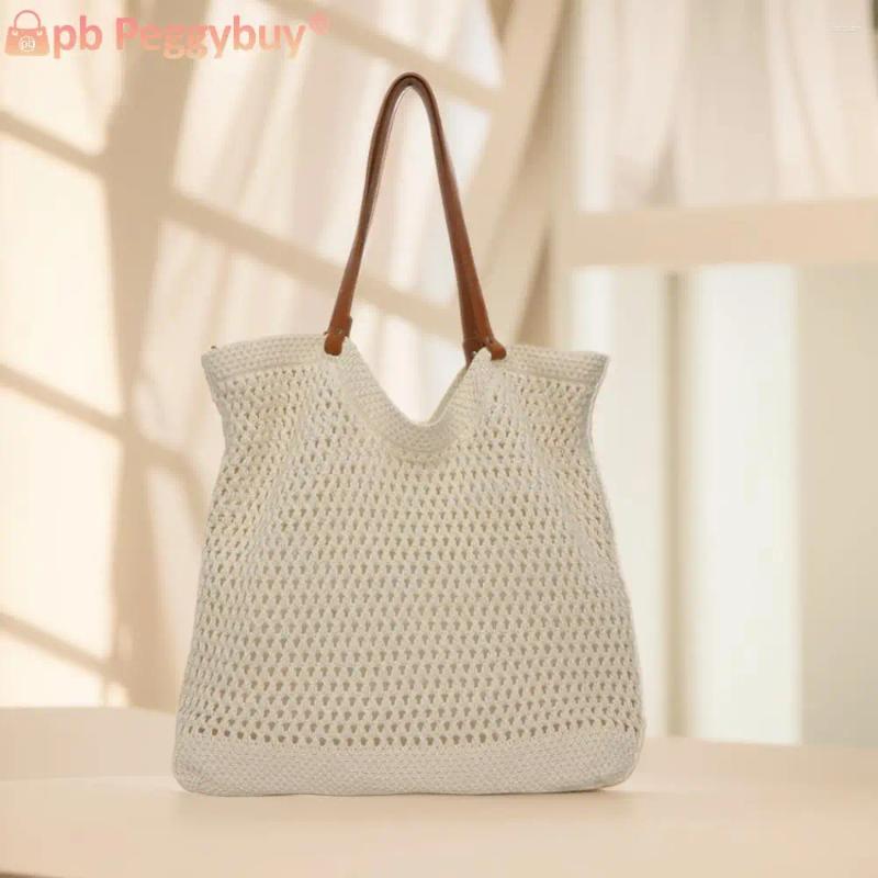 2025 NEW Totes Women Knitted Large Capacity Crochet Shoulder Woven Hobo Solid Color Fashion Handbags Outdoor Travel zhanyishengli