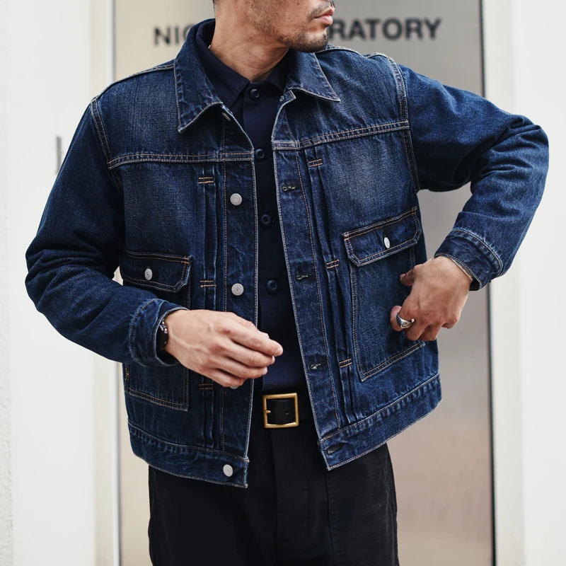 Sauce Zhan Mans Seedge Denim For Spring And Autumn Jeans Jacket Men Loose Fit Rainbow Fabric 14.5 Oz