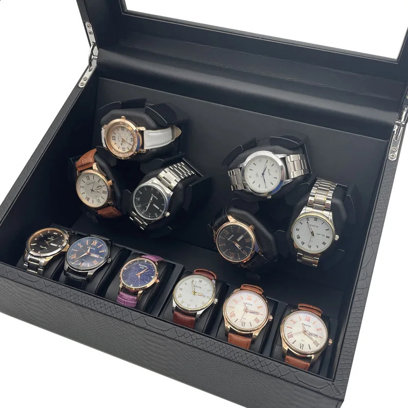 Automatic watch box with quiet motor winding device Usb LED PU leather mechanical variable speed 240912
