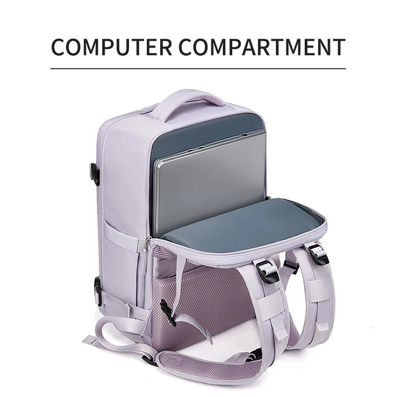 Women Laptop 15.6Inch Teenage Girl USB Charging School Independent Shoe Bag Travel Backpack