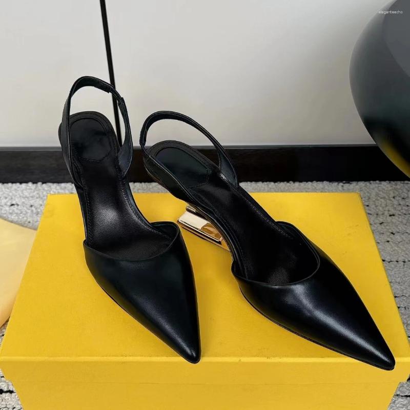 2025 S Fashion Designer Sandals Rome Genuine Leather Pointed Toe Strange Style Woman Office Lady Pumps Dress Shoes Free Shipping Gladiator Atos Sandal