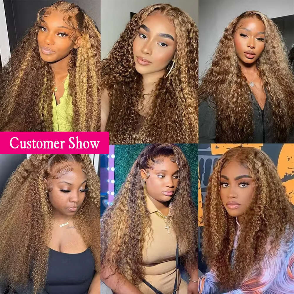 Deep Wave 6X4 Glueless Wig Human Hair Ready To Wear 13X6 Lace Frontal Curly Highlight Ombre 4/27 Preplucked Haire Pre Cut