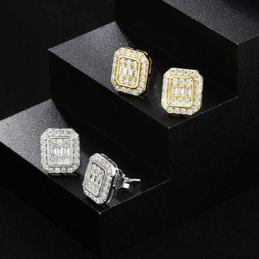 Hip Hop Rock Ear Stud Earrings for Men Iced Out Cubic Zirconia Bling Cartilage Accessories Mens Hippie Jewelry Wholesale OHE143 XJ250718