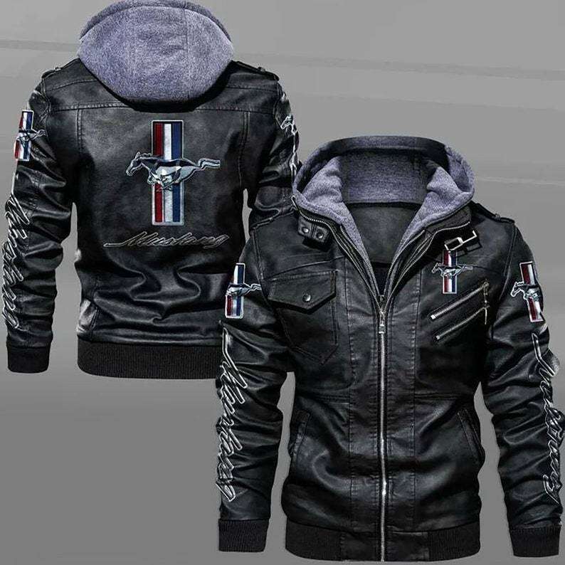 European Size Ford Mustang Road Motorcycle Windproof Warm Fashion Coat Leather Jacket