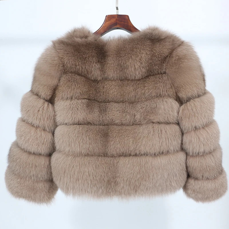 Fox Fur Coat Winter Jacket Women Natural Fox Fur Raccoon Outerwear O-neck Thick Warm Female Plus Size 240911