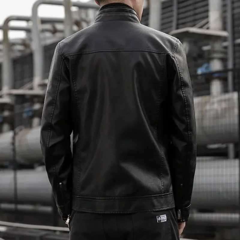 Men Leather Suit Jacket Men Slim Fit Short Coat Men Fashion Leather jacket Streetwear Casual Blazer Jackets Male Outerwear W251023