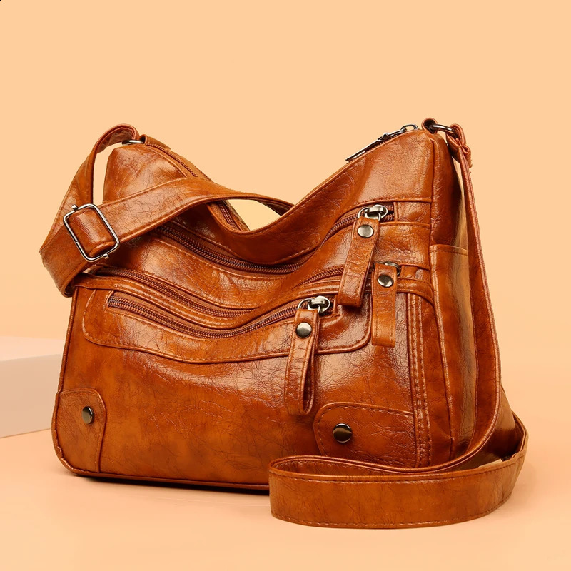 Womens shoulder bag mostly pocket messenger brown wallet womens handbag top handbag 240918