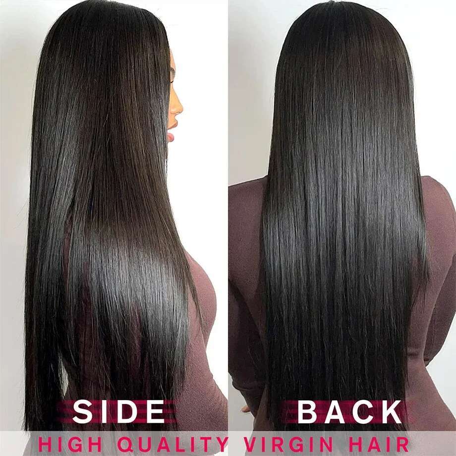 250% Front 13X6 HD Transparent Lace Frontal Wig Pre Plucked 13X4 Brazilian Straight Human Hair Wigs For Women