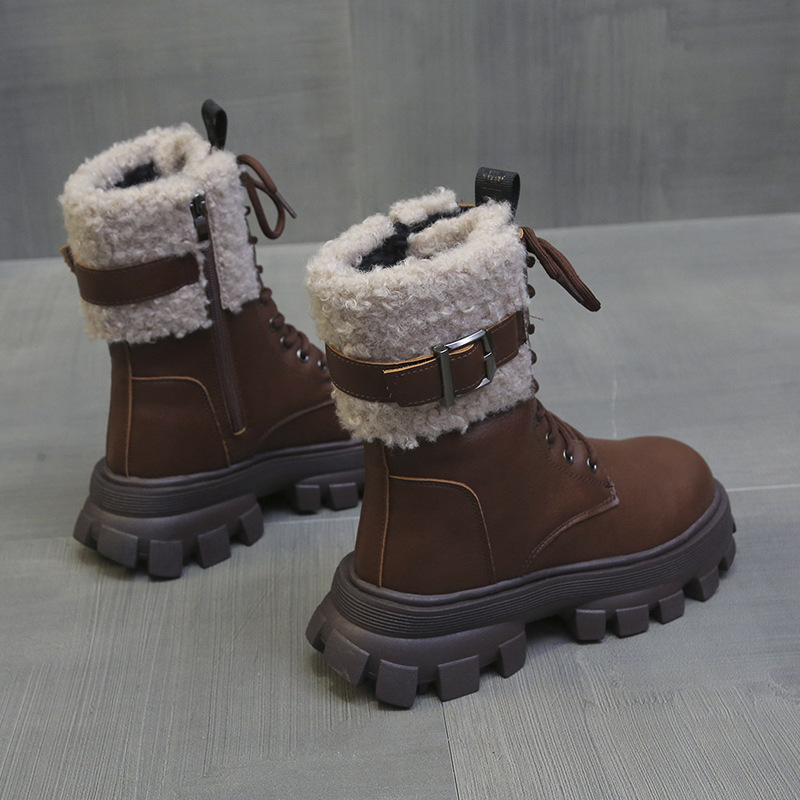 2024 new autumn and winter veet thickened Martin thick soled short boots