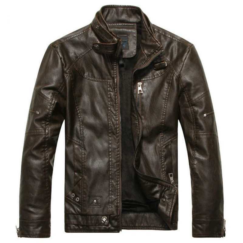 Mens PU leather jacket new motorcycle mens cotton coat autumn and winter wool leather jacket Jaqueta De Couro mens casual jacket W240918